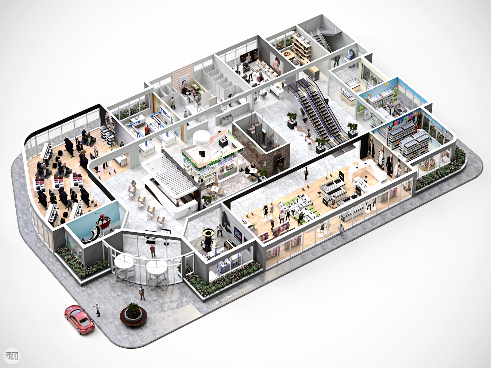 School project shopping. Макет торгового центра. Интерактивный план здания. Трехмерная модель помещения. План магазина 3д.