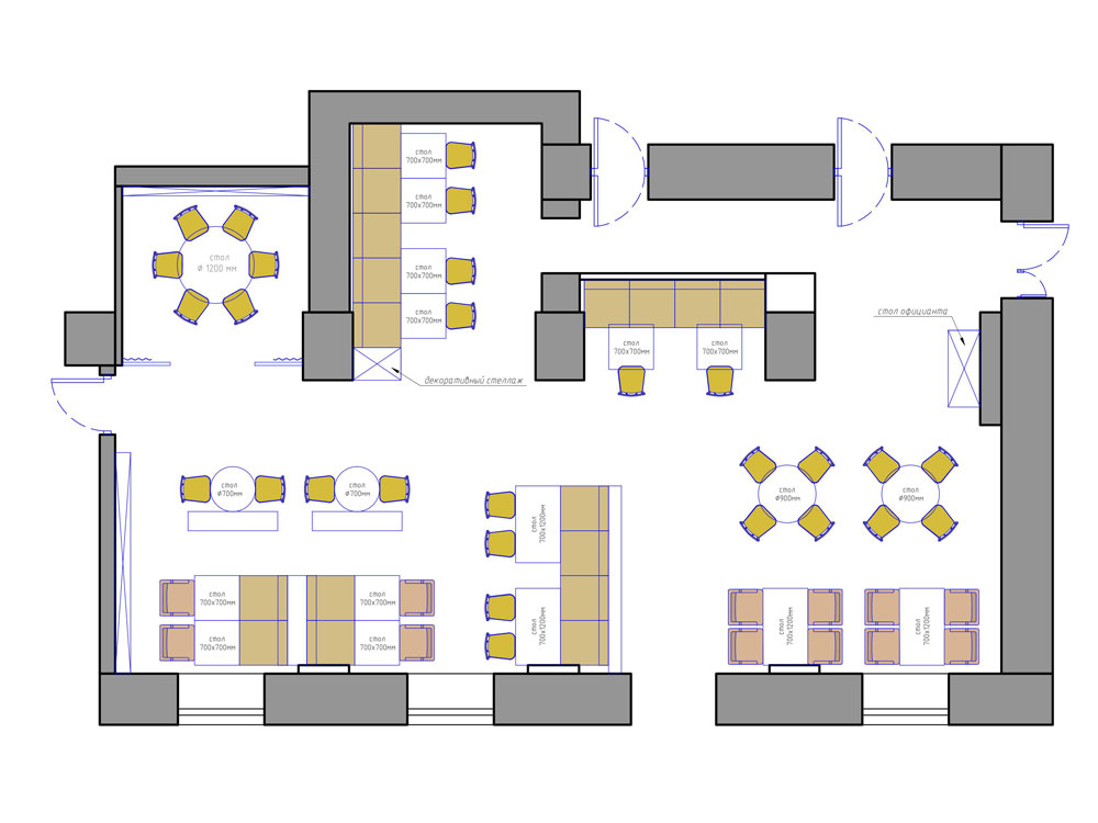 План кафе на 30 мест