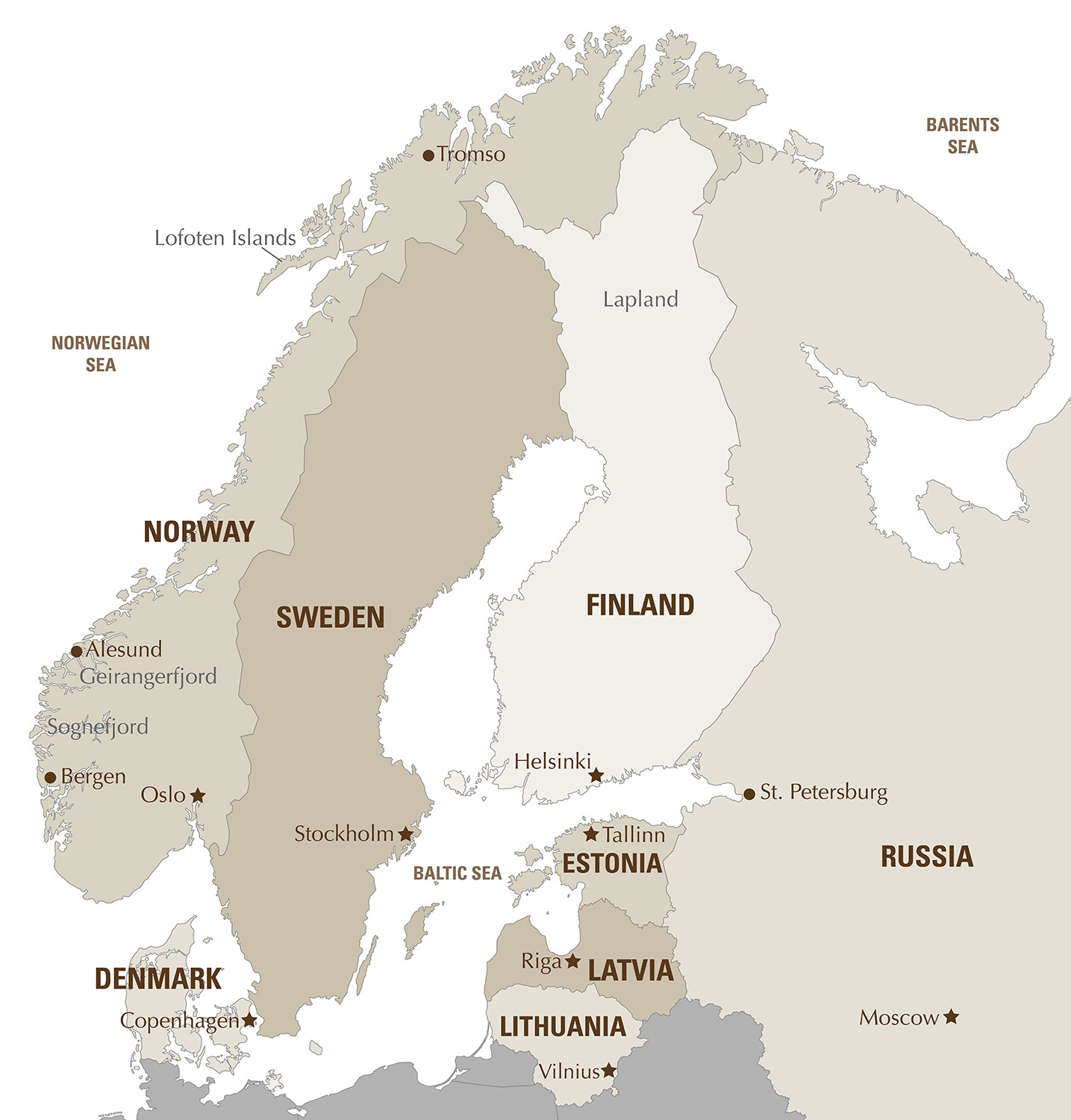 Норвегия Швеция Финляндия на карте
